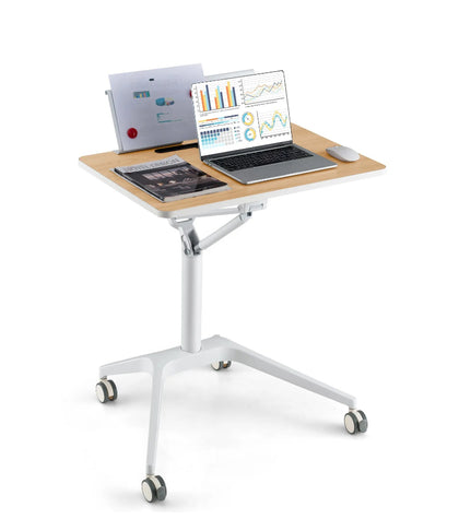 Standing Laptop Desk Sit to Stand Workstation Ergonomic Computer Table 4 Wheels