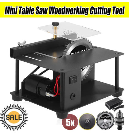 Mini Table Saw Woodworking Cutting Tool Polish Machine w/ Accessories DIY Set UK
