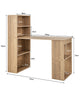 Computer Desk Wooden PC Laptop Table Writing Workstation 6-Tier Storage Shelves