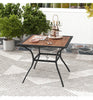 Outdoor Dining Table Patio Table for 4 People with Umbrella Hole Brown
