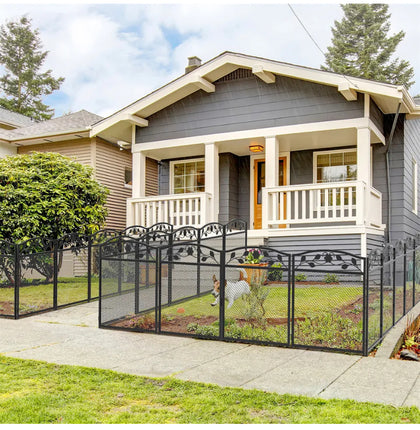 5Pcs Strong Metal Garden Fencing Panels Lawn Wire Border Edging Fence Flower Bed