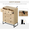 Chest Of 5 Drawers Storage Unit Zig Zag Design w/ Black Metal Handles