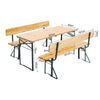 Folding Wooden Beer Table and Bench Set Garden Outdoor Bistro Bench Desk Chairs