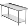 Stainless Steel Kitchen Commercial Prep Table Overshelf Catering Worktop Bench