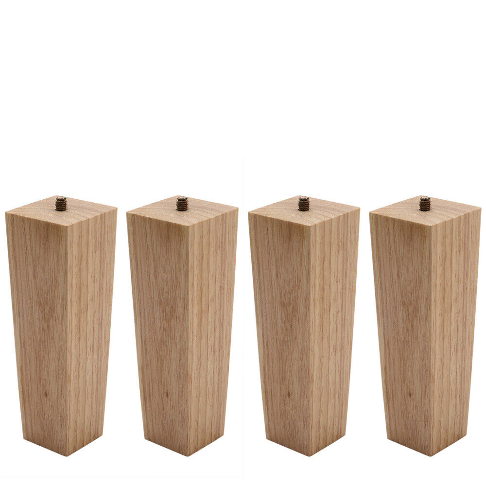 4X Wood Table Legs Tapered Square Oak Beech Table Chair Stool Chest Sofa 9 Size