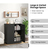 2-Door Storage Cabinet Modern Accent Cabinet with 3 Shelves-Black