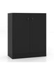2-Door Storage Cabinet Modern Accent Cabinet with 3 Shelves-Black