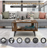 Industrial Coffee Table 2-Tier Wooden Center Table Small Side Table Living Room