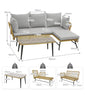 Outdoor Wicker Furniture Set Heavy-Duty Metal Frame w/Cushions-Grey