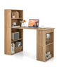 Computer Desk Wooden PC Laptop Table Writing Workstation 6-Tier Storage Shelves
