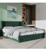 Merax Upholstered Bed Functional Bed from Storage Double Size Green Velvet