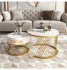Set of 2 Nesting Coffee Table Living Room Marble Effects Side End Table FD