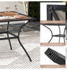 Outdoor Dining Table Patio Table for 4 People with Umbrella Hole Brown