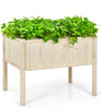 Elevated Fir Wood Garden Bed Outdoor Raised Planter Box for Vegetables & Flower