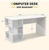 Modern Home Office Desk 140cm Computer Desk Study Writing Table with Bookshelf