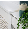 Extending Adjustable White Radiator Cover Wooden MDF Wall Cabinet Slatted Grill