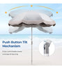 180 cm Portable Sunshade Umbrella Outdoor Fringe Patio Umbrella w/ Bag White