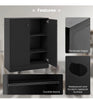 2-Door Storage Cabinet Modern Accent Cabinet with 3 Shelves-Black