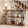 104cm Console Table, 3-Tier Industrial Entryway Table with Arched Metal Frame