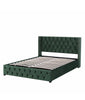 Merax Upholstered Bed Functional Bed from Storage Double Size Green Velvet