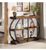 104cm Console Table, 3-Tier Industrial Entryway Table with Arched Metal Frame