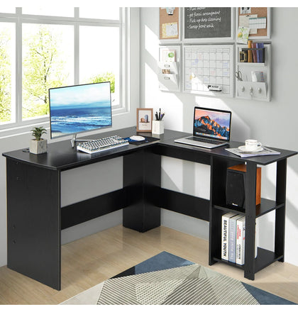 L-Shaped Corner Computer Desk PC Table Writing Desk Workstation Home Office