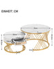 Set of 2 Nesting Coffee Table Living Room Marble Effects Side End Table FD