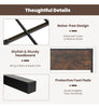 King Metal Bed Frame Industrial Platform Bed with Headboard & Footboard