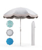 180 cm Portable Sunshade Umbrella Outdoor Fringe Patio Umbrella w/ Bag White
