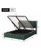 Merax Upholstered Bed Functional Bed from Storage Double Size Green Velvet