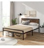 King Metal Bed Frame Industrial Platform Bed with Headboard & Footboard