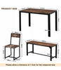Industrial Space Saving Dining Table and 2 Chiars Bench Set Kitchen Dining Set