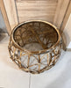 Rattan/Bamboo Glass Top Coffee Table, Home Living Room Decor - BNIB