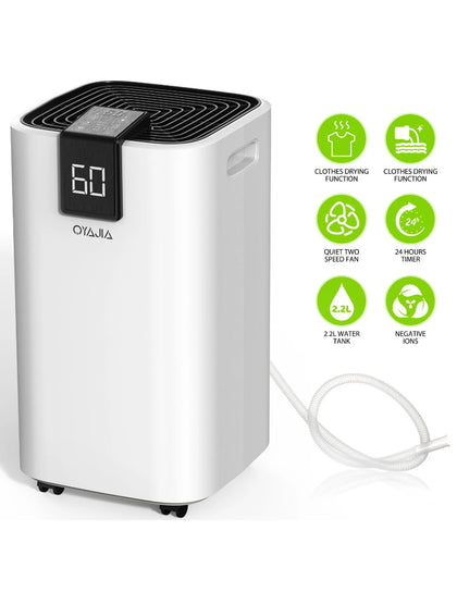 20L Dehumidifier Air Purifier with Humidistat LCD Display for Home Laundry UK