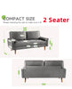 2 Seater Velvet Sofa with 2 Pillows Modern Couch Love Seat Settee Home Office UK
