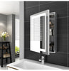 LED illuminated Bathroom Mirror Cabinet Wall Mounted with Demister Shaver Socket