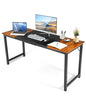 Wooden Computer Desk Industrial Writing Workstation PC Laptop Table Metal Frame