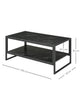 Elegant Two-Tier Marble Effect Coffee Table Metal Frame 106L x 50W x45H cm