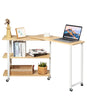 L-shaped Mobile 360° Rotating Corner Computer Desk Laptop Computer PC Desk Home