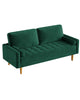 2 Seater Velvet Sofa with 2 Pillows Modern Couch Love Seat Settee Home Office UK