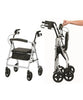 Ultra lightweight rollator wheeled walking aid frame 4 wheel mobility walker