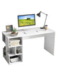 Modern Home Office Desk 140cm Computer Desk Study Writing Table with Bookshelf