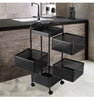 5 Tier Kitchen Rotating Storage Trolley Cart Utility Vegetable Mobile Shelf Rack