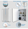 LED Mirror Cabinet Wall Mounted Storage Bathroom Cupboard Demister Sensor Switch