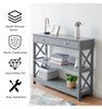 3-Tier Console Table X-Design Hallway Storage Cabinet Sofa Side Table W/ Drawer