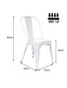 Set of 4 Dining Chairs Metal Kitchen Chairs Bistro Chair Stackable Tolix White