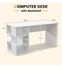 Modern Home Office Desk 140cm Computer Desk Study Writing Table with Bookshelf