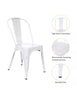 Set of 4 Dining Chairs Metal Kitchen Chairs Bistro Chair Stackable Tolix White