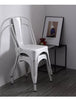 Set of 4 Dining Chairs Metal Kitchen Chairs Bistro Chair Stackable Tolix White