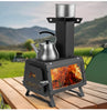 Portable Wood Burning Stove Wood Camping Stove Heater with 2 Cooking Positions